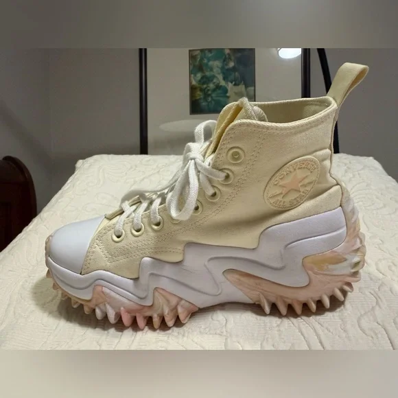 Converse Run Star Motion CX Soft Dune Pink Marbled High-Top Sneakers - Picture 3 of 8